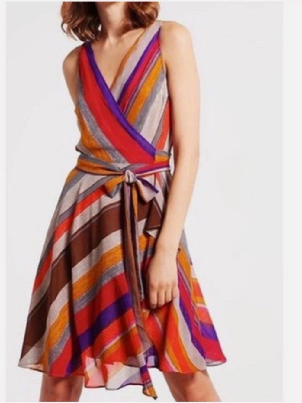 NWT Lauren Ralph Lauren Wrap Dress Variegated Southwestern Resortcore Sz 6